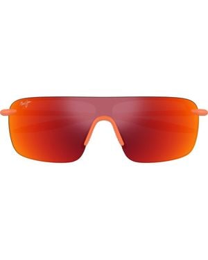 Maui Jim Palulu 99Mm Polarizedplus2 Shield Sunglasses - Red