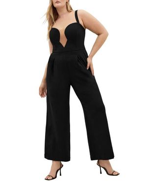 City Chic Flaunt It Wide Leg Jumpsuit - Black