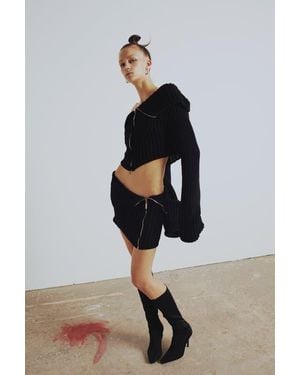 Pcfg Cashmere Blend Your *Itch Zipped Knit Skirt - Black