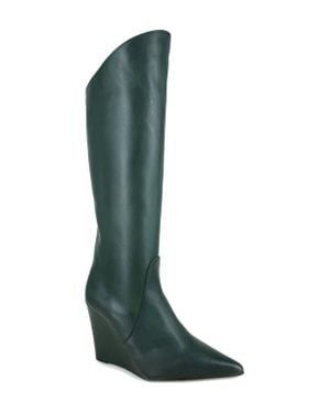 Zigi Karlin Pointed Toe Wedge Boot - Green