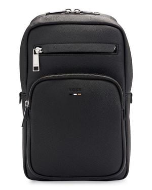 HUGO Ray Faux Leather Sling Bag - Black
