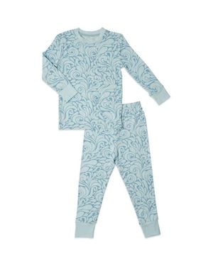 Everly Grey Emerson Fitted Long Sleeve 2-Piece Pajamas - Blue