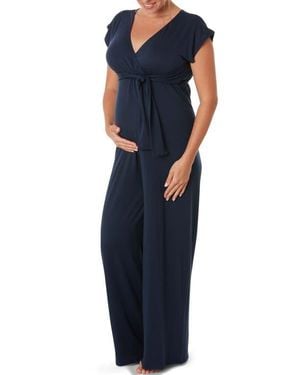 Cache Coeur Origin Pregnancy And Nursing Jumpsuit - Blue