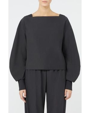 MM by Max Mara Sarnico Balloon Sleeve Knit Shirt - Black
