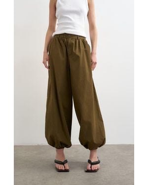 TOPSHOP Cotton Balloon Pants - Green