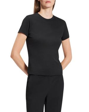Theory Tiny Apex Organic Pima Cotton T-Shirt - Black