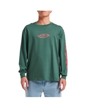 Quiksilver Two Thousand Long Sleeve Cotton Graphic T-Shirt - Green