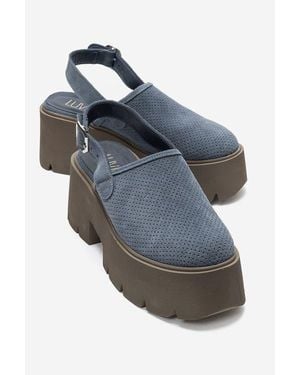 Forever & Always Shoes Caldris Leather Platform Sandal - Gray