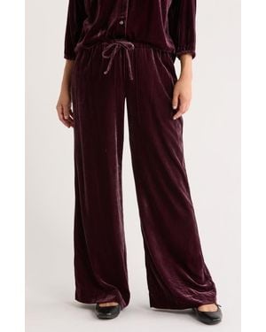 Marine Layer Bella Velvet Drawstring Pants - Red