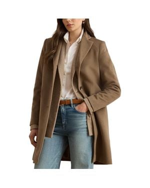 Ralph Lauren Longline Wool Blend Coat - Brown