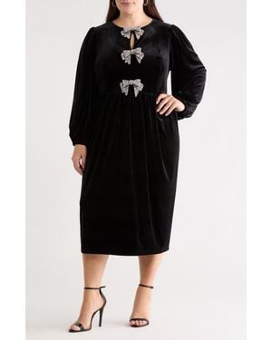 chinese dress ladies Arielle Jacquard Glow Bow Dress Black / Xs by Sugarlips