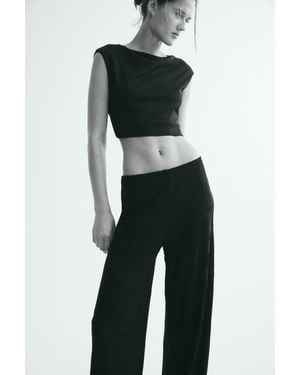 H&M Jacquard Jersey Pull-On Pants - Black