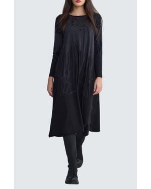 Luukaa Lilith Printed Jersey Dress - Black