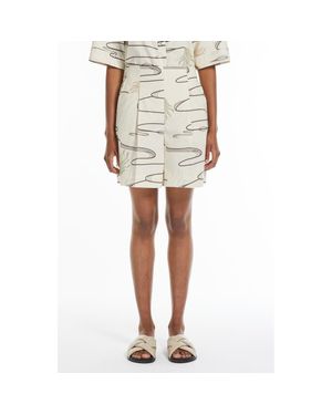 MM by Max Mara Agito Abstract Print Cotton Shorts - White
