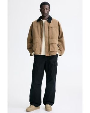 H&M Relaxed Fit Cotton Cargo Pants - Black