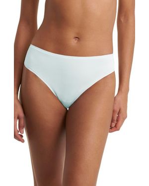 Natori Bliss Bare Stretch Cotton Thong - Blue