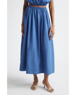 Toccin Imogen Linen & Cotton Skirt - Blue