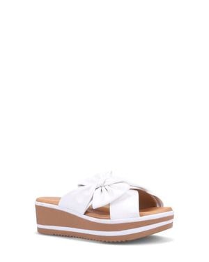 Ron White Paislee Platform Wedge Salide Sandal - White