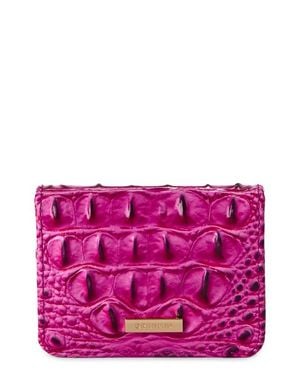 Brahmin Clementine Embossed Leather Card Case - Purple