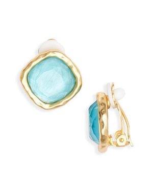 Karine Sultan Bezel Clip-On Earrings - Blue