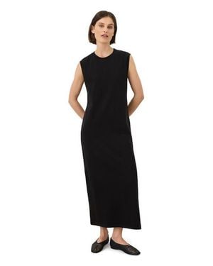 Pact Organic Cotton Soft-Slub Essential Muscle Tee Maxi Dress - Black
