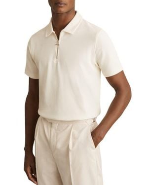 Reiss Albany Zip Polo - Natural