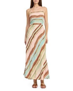 En Saison Lana Stripe Maxi Sundress - Natural