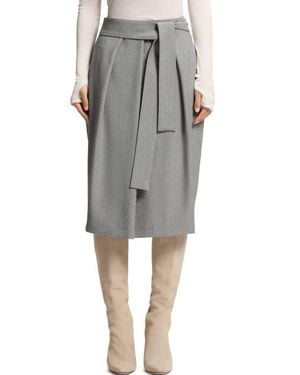 BOSS Vakava Tie Waist Skirt - Gray