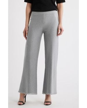 Kobi Halperin Valley Fray Hem Wide Leg Knit Pants - Black