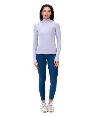 Rebody Active Cozy Mock Neck Long Sleeve Top - Purple