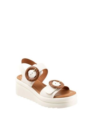EOS FOOTWEAR Menorcas Slingback Platform Wedge Sandal - Brown