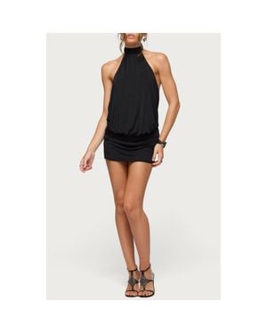 Edikted Saraya Open Back Halter Minidress - Black