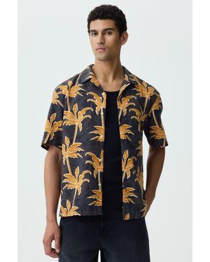 H&M Relaxed Fit Cotton Resort Shirt - Blue