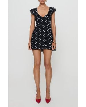 Princess Polly I Guess So Polka Dot Minidress - Black
