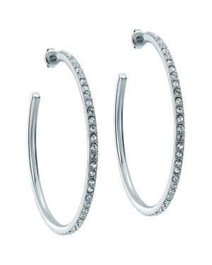 Ted Baker Claire Large Crystal Hoop Earrings - White