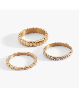 ALEX AND ANI Multi Textured Stacking Ring Set Of 3 - Metallic