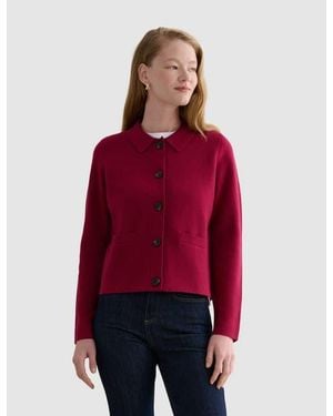 Hobbs Mia Merino Wool Blend Knitted Cardigan - Red