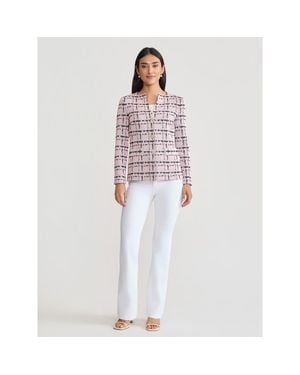 Misook Tailored Plaid Jacquard Knit Jacket