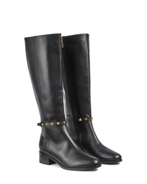 LK Bennett Stevie Stud Detail Knee High Boot - Black