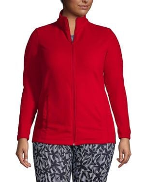 Lands' End Anyweather Fleece Full Zip Jacket - Red