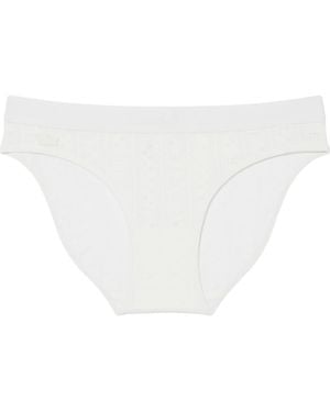Lacoste Textured Bikini Briefs - White