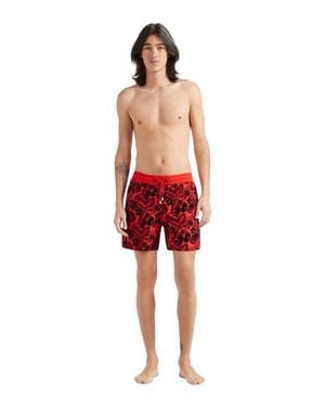Vilebrequin Flowers Flocked Swim Shorts - Red
