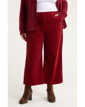 Seasalt Cornwall Asphodel Crop Wide Leg Corduroy Pants - Red
