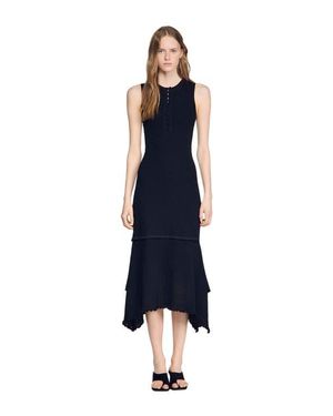 Sandro Fancy Pointelle Dress - Blue