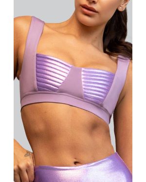 Heroine Sport Nova Metallic Inset Sports Bra - Purple