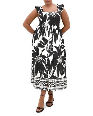 City Chic Mirage Print Maxi Dress - Black