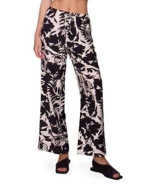 MELLODAY Floral Print Ankle Pants - White