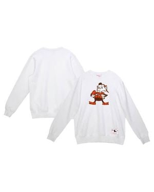 Mitchell & Ness Cleveland Browns Basic Fleece Pullover Sweatshirt - White
