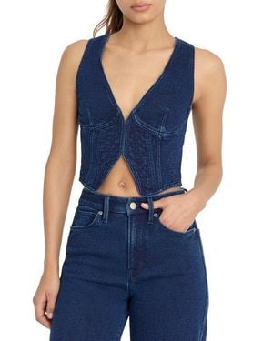 GOOD AMERICAN Jeanius French Terry Vest - Blue