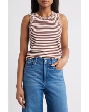 Wit & Wisdom Stripe Rib Tank - Blue